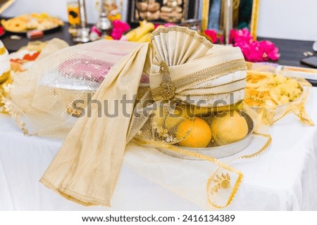 Indian Hindu wedding ceremony ritual items
