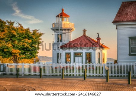 Mukilteo Park and Lighthouse in Washington State Royalty-Free Stock Photo #2416146827