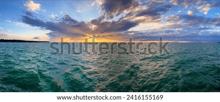 Waterscape of Lake Huron at Sunset