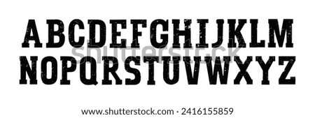 Grunge brush font alphabet paint black texture. Typography distress grunge brush paint vector vintage ink font Royalty-Free Stock Photo #2416155859
