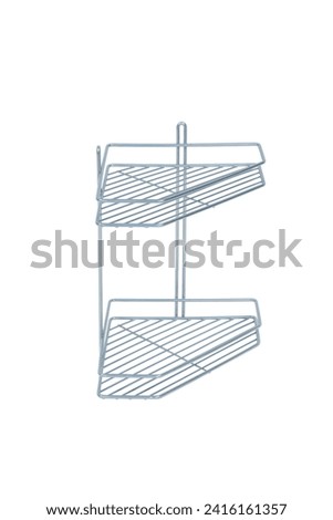 metal shelf for bathtub on white background isolate