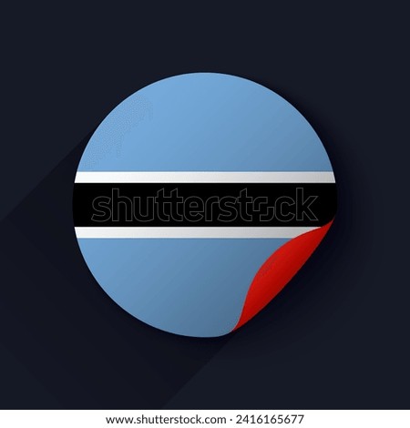 Botswana Flag Sticker Vector Illustration