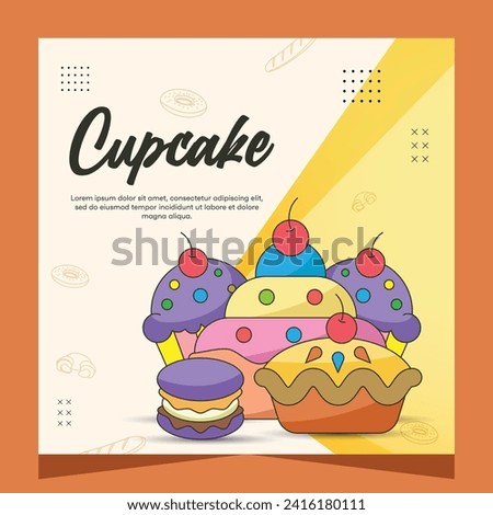 Sweet cake flayer or social media post template