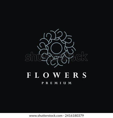 Flowers style logo icon design template flat vector