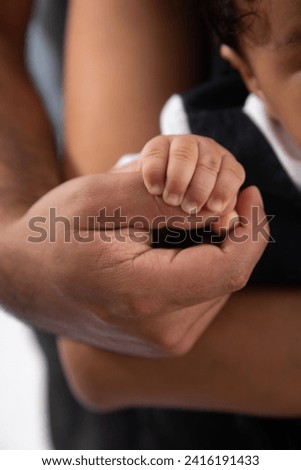 Newborn baby little hands body part affection motherhood
