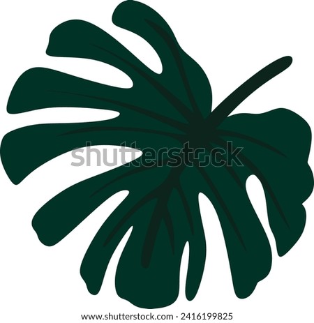 Abstract monstera leaf vector element