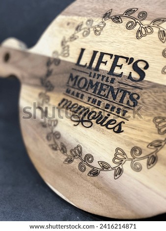Laser Engraved Cutting Board Selfmade Royalty-Free Stock Photo #2416214871