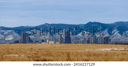 Denver, Colorado Skyline with Rocky Mountains