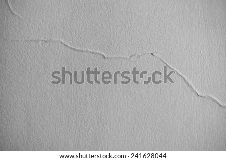 Horizontal picture of white wall with crack on it
