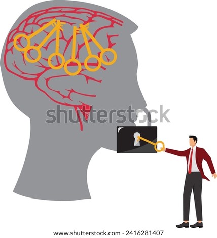 Key to the brain, There are solutions to countless problems in the brain, Businessman