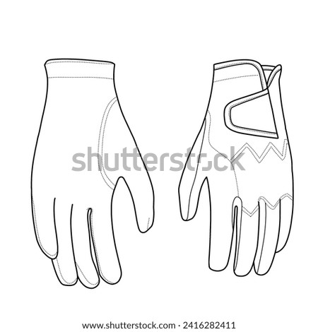 Left-hand golf glove sports equipment icon vector illustration design. Isolated on a white background.