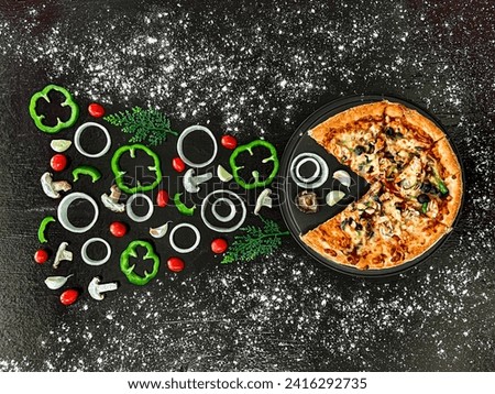 Pizza in food photography advertising