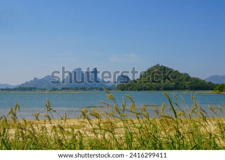 Landscape of lake on summer, Lake background.
