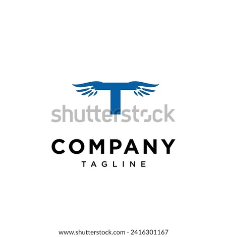 Letter T Angle Wings logo icon vector template.eps