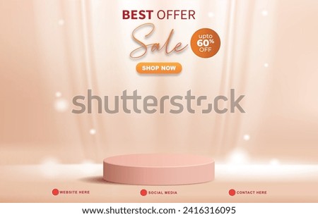best offer sale discount template banner with blank space for product sale with abstract gradient pink background design