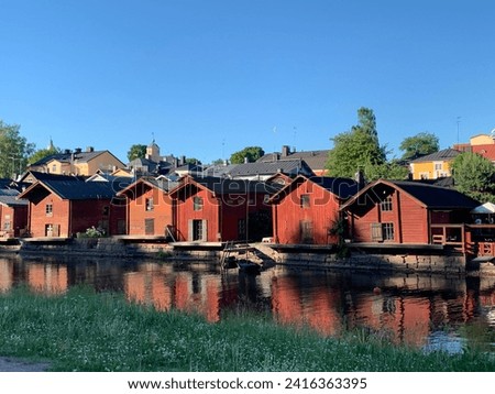 In this picture are old boat houses in Porvoo, Finland
