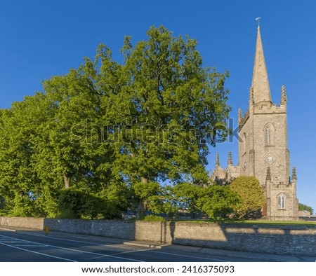 Picture of a historic church in England in the morning light in summer