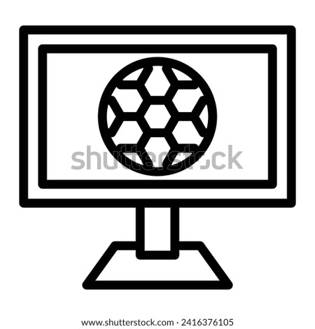 Football Match Vector Line Icon Design