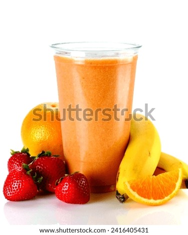 A glass of mixed fruit juice.