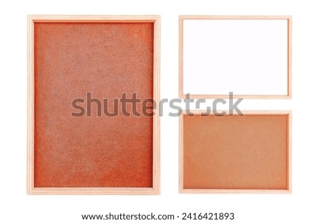 3D wood frame. Picture frame for design menu isolated on white background. Realistic border wooden rectangular natural frame with shadow. 