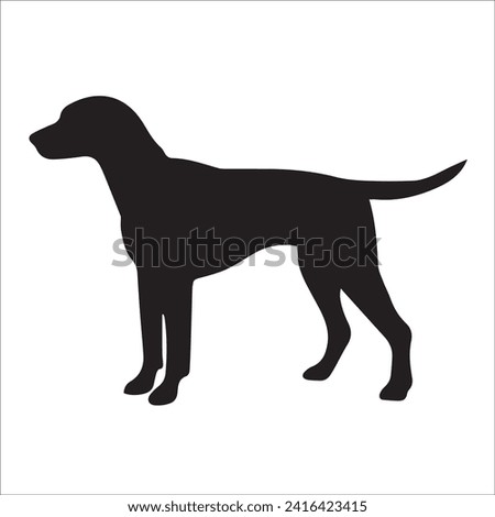 Vector silhouette of a dog on a white background. dog black image easy color change and size eps 10 