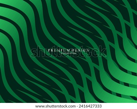 Abstract Green lines Background Template Vector, Green Background with Beautiful Wave Design.