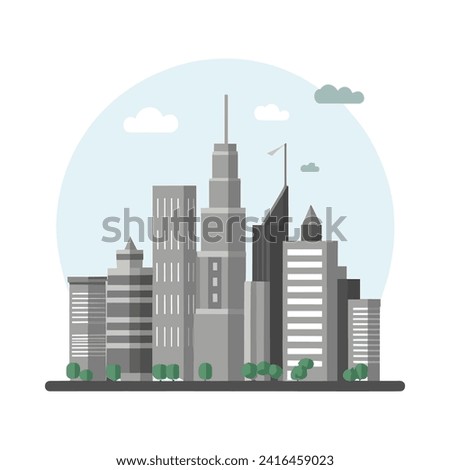Free building vector illustration modern cityscape clip art