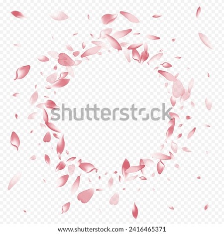 Color Blooming Vector Transparent Background. Flower Springtime Texture. Rosa Aroma Template. Leaf Romantic Pattern. Bright Blossom Wind Design. Royalty-Free Stock Photo #2416465371