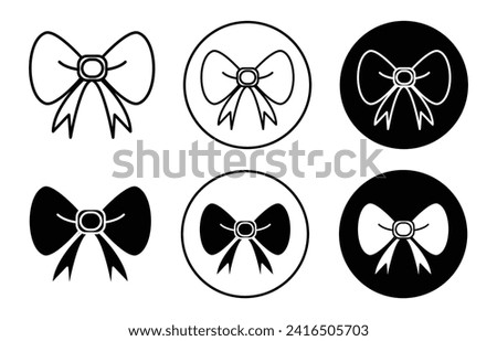 bowknot simple icon collection set on white background color