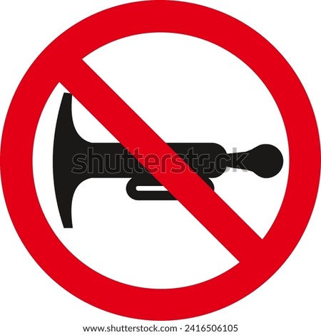 do not use whistles or horn in the area, do not make noise., Prohibiting sign,Traffic Sign , Vector, symbol, transport icon	
