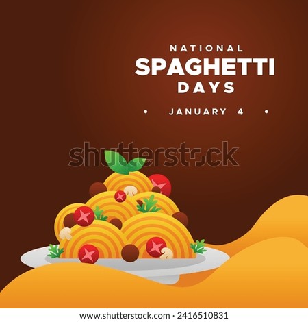 Spaghetti Day Illustration Design Vector