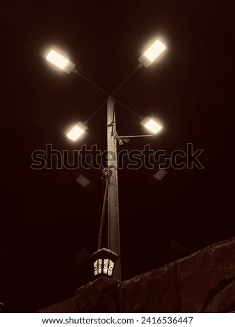 Street lights in a vintage night.
