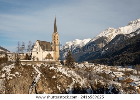Scuol in. Winter, Alps, Swiss Royalty-Free Stock Photo #2416539625