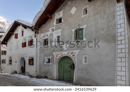 Scuol in. Winter, Alps, Swiss Royalty-Free Stock Photo #2416539629