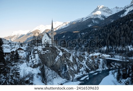 Scuol in. Winter, Alps, Swiss Royalty-Free Stock Photo #2416539633