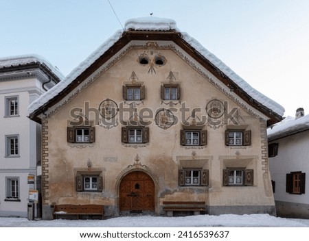 Scuol in. Winter, Alps, Swiss Royalty-Free Stock Photo #2416539637