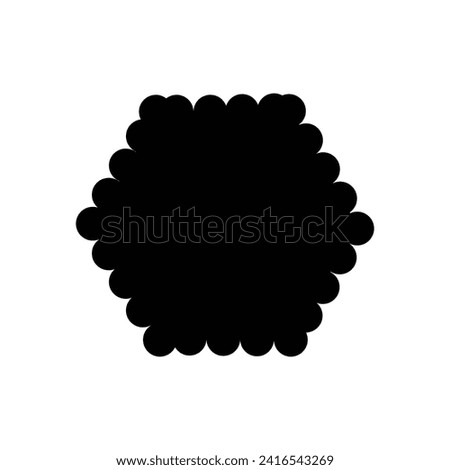 Black Scalloped shape and frame template. Clipart image. vector illustration. eps file 6.