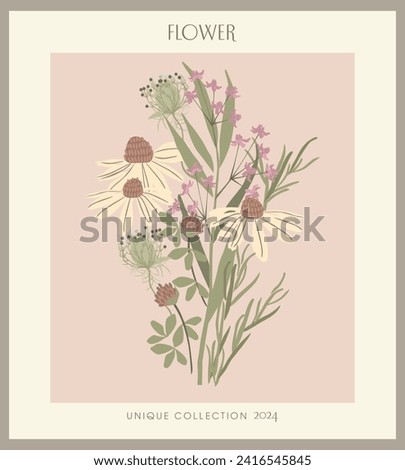  Flower poster in vintage style