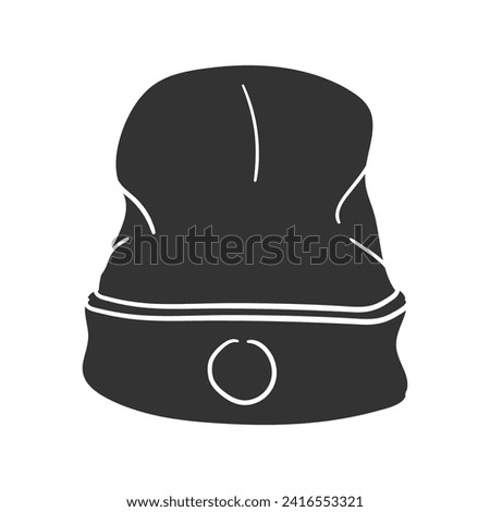 Knit Hat Icon Silhouette Illustration. Accessory Vector Graphic Pictogram Symbol Clip Art. Doodle Sketch Black Sign.