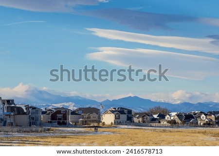 Colorado Living. Aurora, Colorado - Denver Metro Area Residential Winter landscape Royalty-Free Stock Photo #2416578713