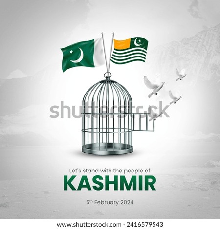 Kashmir Solidarity Day. 5th February. Post, banner, card, poster. Royalty-Free Stock Photo #2416579543