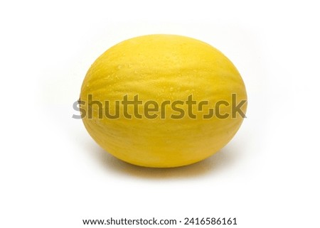 Honeydew melon on a neutral white background, studio photography