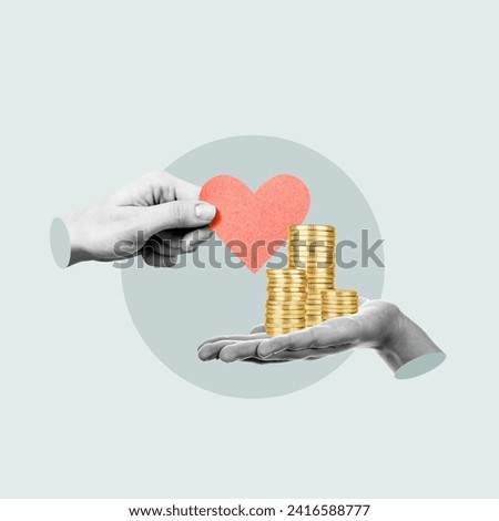 Gold coins, heart shape, Love and money, hand with heart, hand with money, Money, Charity and Relief, Charitable Donation, Love, Feeling, Currency, Share, Heart Shaped Symbol, Finance, Giving, Women
