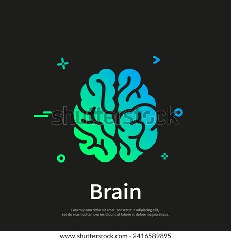 Brain idea flat icon. Creative idea concept. Brainstorm isolated on background. Logo, sign template. Vector illustration eps 10.
