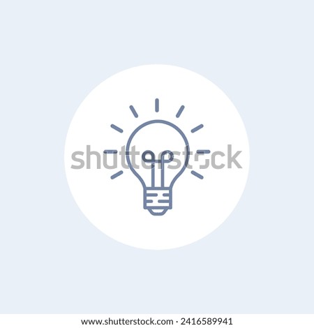 Light bulb line icon. Creative idea concept. Thin sign of innovation, solution. Logo template. Vector illustration eps 10.