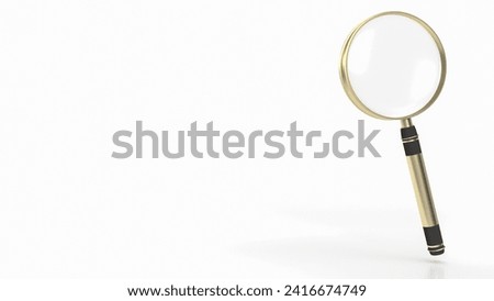 A magnifying glass is a handheld optical instrument designed to produce a magnified view of objects, texts, or images. It typically consists of a convex lens mounted within a frame or handle.
 Royalty-Free Stock Photo #2416674749
