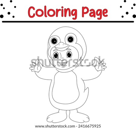 boy wearing duck coloring page