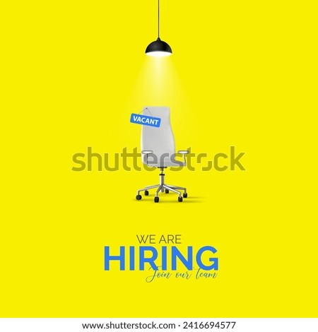 We are hiring join to the team announcement. Hiring recruitment open vacancy design. we,re hiring creative post. Royalty-Free Stock Photo #2416694577