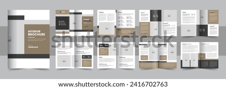 Modern Interior Design Portfolio Layout Template, Interior Design Magazine Layout for Home Decoration or Brand Identity Guidelines Brochure. product catalogue template design Royalty-Free Stock Photo #2416702763