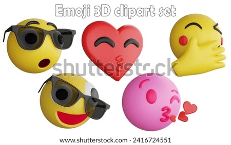 Emoji clipart element ,3D render emoji and emoticon concept isolated on white background icon set No.16